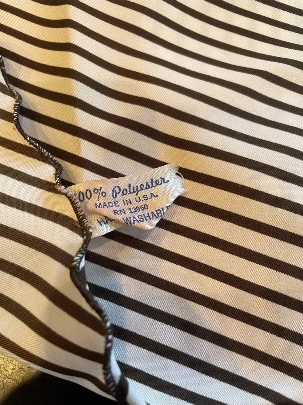 Striped Brown  and White vintage Scarf
